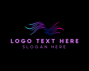 Neon Wave Swoosh Logo