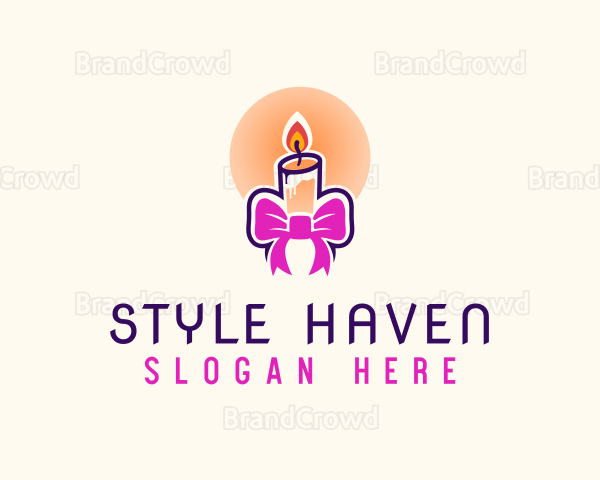 Candle Ribbon Gift Logo