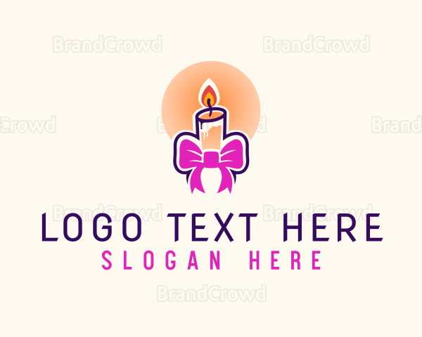 Candle Ribbon Gift Logo