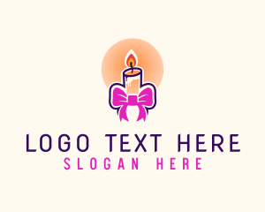 Scented - Candle Ribbon Gift logo design