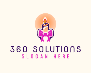 Candle Ribbon Gift logo design