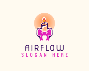 Candle Ribbon Gift logo design