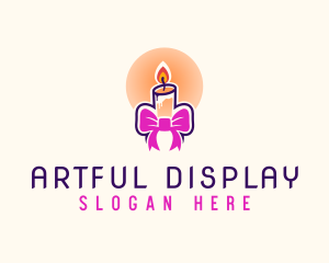 Candle Ribbon Gift logo design