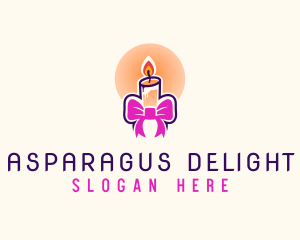 Candle Ribbon Gift logo design