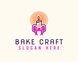 Candle Ribbon Gift logo design