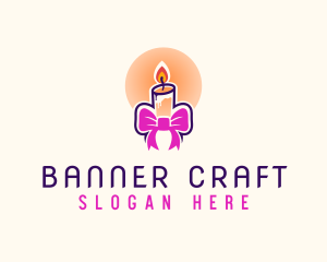 Candle Ribbon Gift logo design