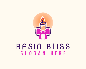 Candle Ribbon Gift logo design