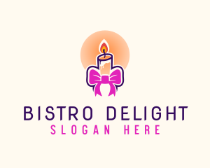 Candle Ribbon Gift logo design