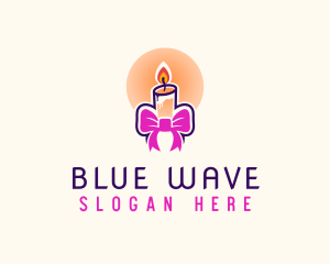 Candle Ribbon Gift logo design