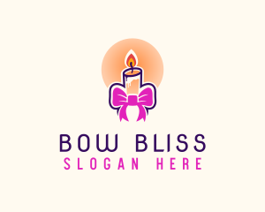 Candle Ribbon Gift logo design