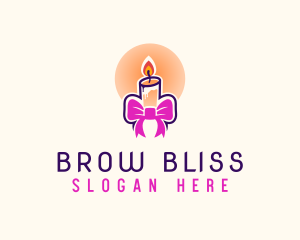 Candle Ribbon Gift logo design