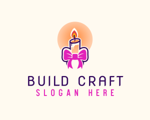 Candle Ribbon Gift logo design