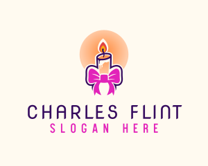 Candle Ribbon Gift logo design