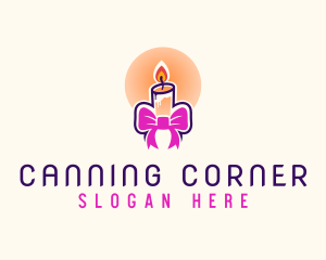 Candle Ribbon Gift logo design