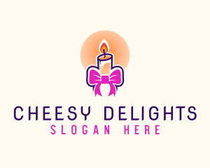 Candle Ribbon Gift logo design