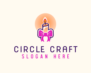 Candle Ribbon Gift logo design