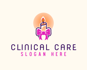 Candle Ribbon Gift logo design