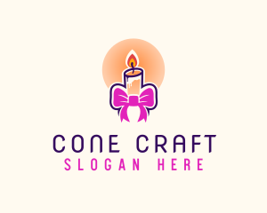 Candle Ribbon Gift logo design