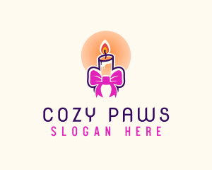 Candle Ribbon Gift logo design