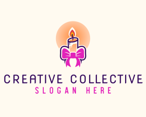 Candle Ribbon Gift logo design