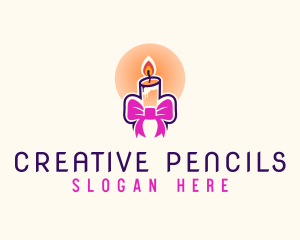 Candle Ribbon Gift logo design