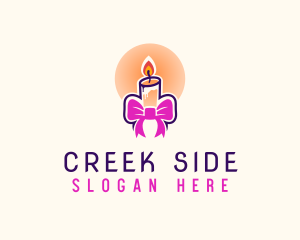 Candle Ribbon Gift logo design