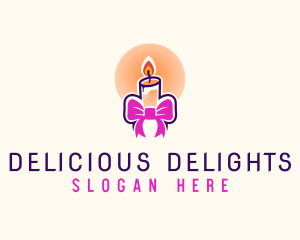 Candle Ribbon Gift logo design