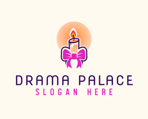 Candle Ribbon Gift logo design