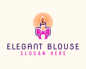 Candle Ribbon Gift logo design