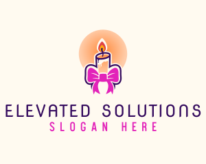 Candle Ribbon Gift logo design