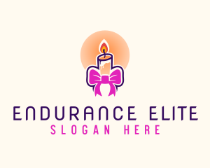 Candle Ribbon Gift logo design