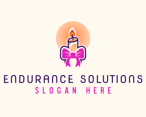 Candle Ribbon Gift logo design