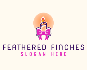 Candle Ribbon Gift logo design