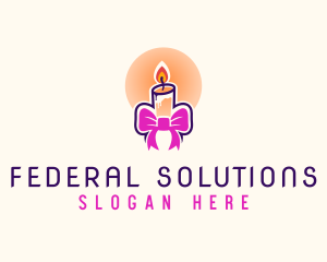 Candle Ribbon Gift logo design