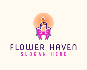 Candle Ribbon Gift logo design