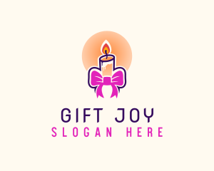 Candle Ribbon Gift logo design