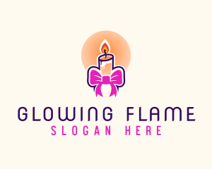 Candle - Candle Ribbon Gift logo design