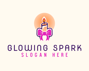 Candle Ribbon Gift logo design