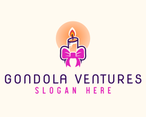 Candle Ribbon Gift logo design