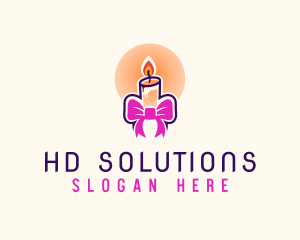 Candle Ribbon Gift logo design