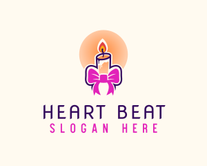 Candle Ribbon Gift logo design