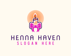 Candle Ribbon Gift logo design