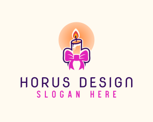 Candle Ribbon Gift logo design