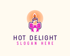 Candle Ribbon Gift logo design