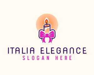 Candle Ribbon Gift logo design