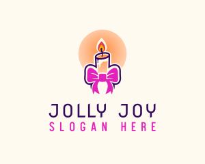 Candle Ribbon Gift logo design