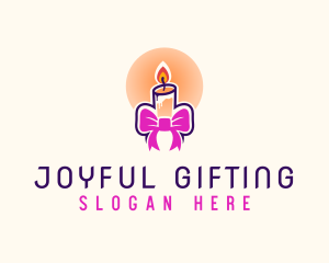 Gift - Candle Ribbon Gift logo design