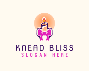 Candle Ribbon Gift logo design