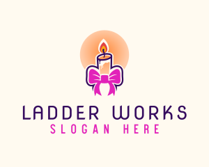 Candle Ribbon Gift logo design