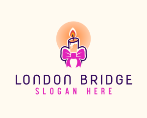 Candle Ribbon Gift logo design